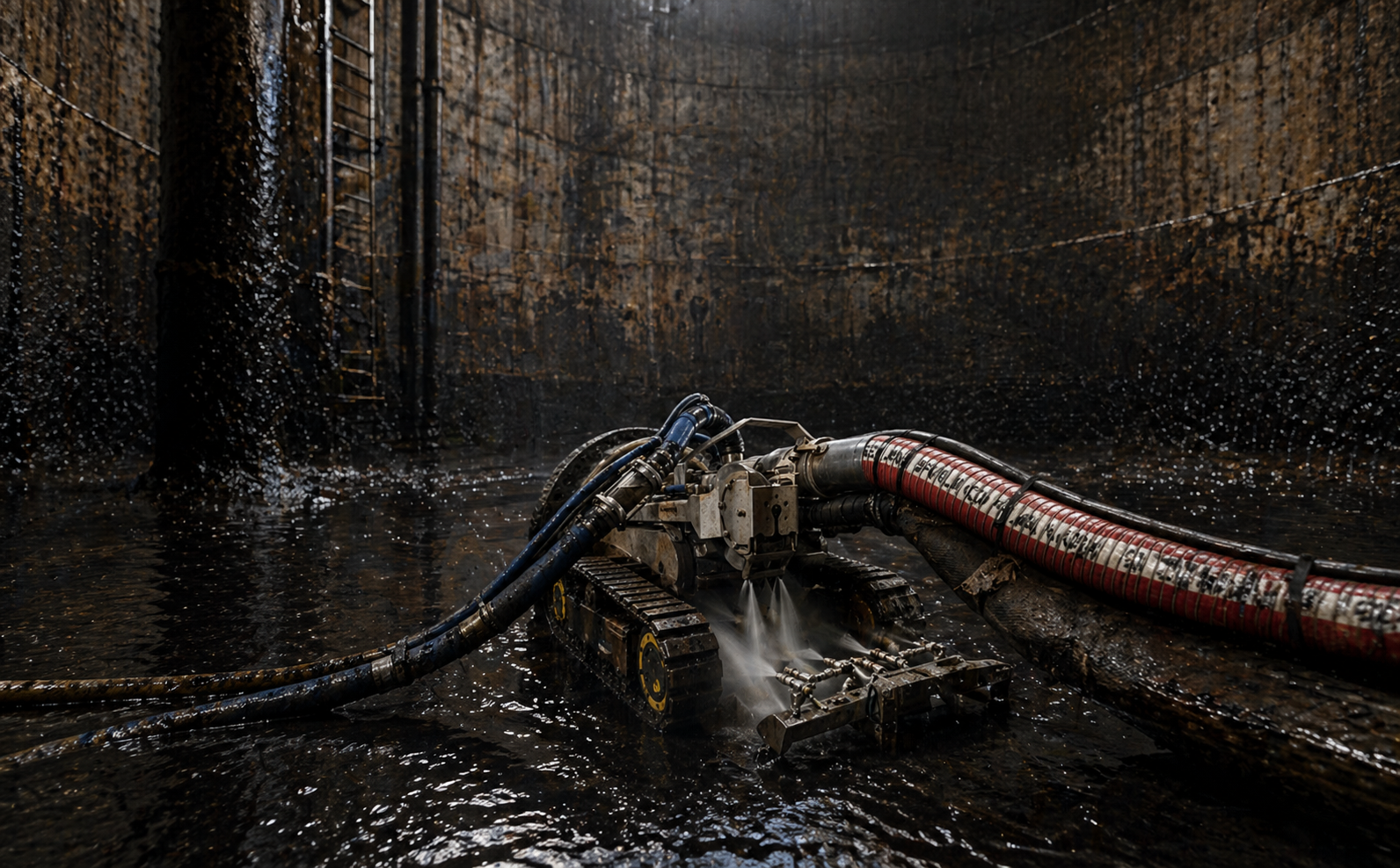 Robotic Crude Oil Tank Cleaning System